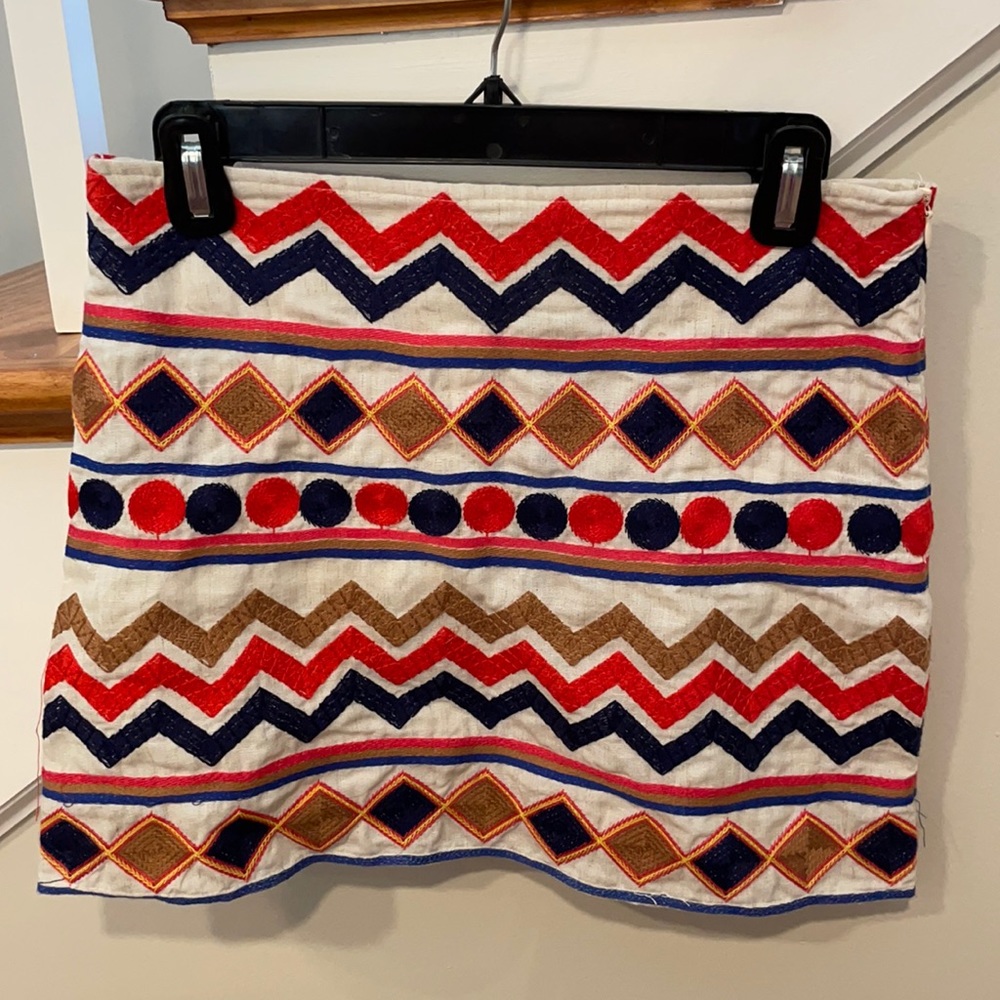 Pattern multi color mini skirt